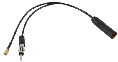 DAB-Splitter-Adapter, SMB auf DIN, RG174, 30 cm, für DAB/AM/FM