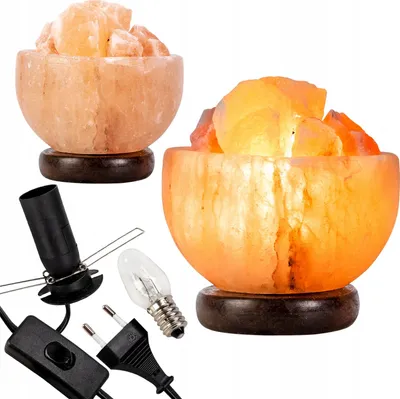 Zdjęcie produktu dla SuperButelki - Lampa solna z soli himalajskiej 3–3,5 kg, naturalny jonizator i oczyszczacz powietrza, dekoracyjna lampa nocna do relaksu i snu
