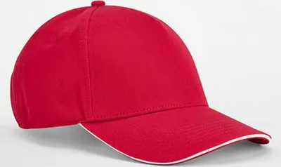 Image de Beechfield B825C | EarthAware® Classic Organic Coton 5 Panel Cap - Sandwich Pe - Couleur : Classic Red/White - Taille : One Size