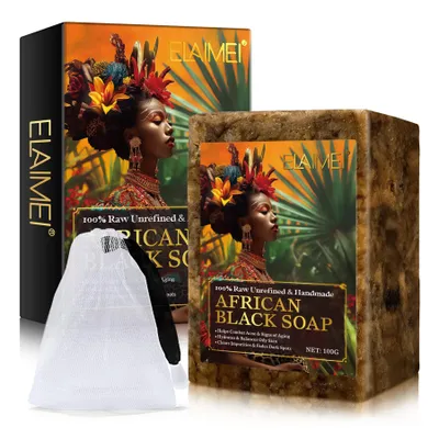Immagine prodotto di Sapone naturale Sapone nero africano Sapone per il viso Sapone per il corpo Sapone per capelli Vegano 100 g