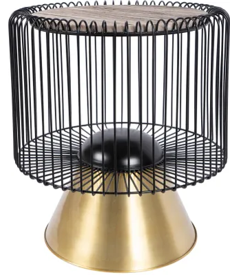 Produktbild von Beistelltisch Natassia 100 Braun / Schwarz / Gold
