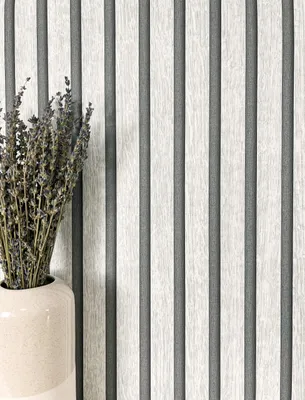 Produktbild von NEWROOM Tapete Bryan Light Grey Grau Vliestapete - Skandinavisch Paneele Lamelle  Germany