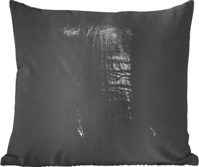 Produktbild von MuchoWow® Zierkissen Sofakissen Wohnzimmer Dekokissen 50x50 cm Elefant - Tier - Schwarz - Komfort - Sofakissen