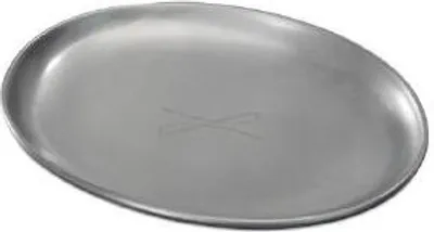 Produktbild von Kerzenteller silberfarben, oval 7 x 9cm, satiniert