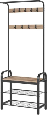Imagen del producto de Peluquería con sofá - Mobiliario de entrada - Organizar salón - Diseño 4-en-1 - 72 x 183 cm - Camille marrón