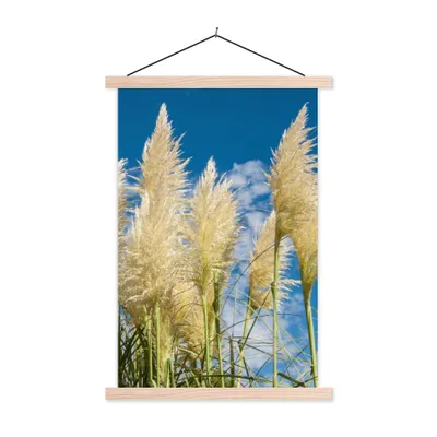 Produktbild von MuchoWow® Textilposter Pampasgras - Pflanze - Natur 60x90 cm mit holzfarbenen Rahmen - Textil