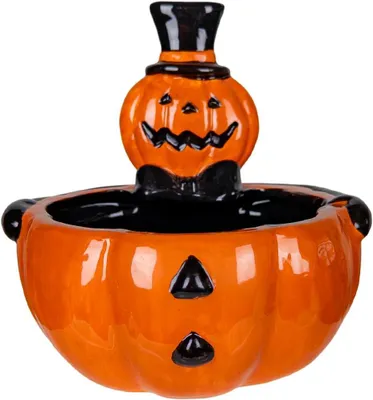 Produktbild von Vintage-Kürbis-Süßigkeitenschale aus Keramik für Halloween