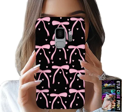 Obrázek produktu pro Pouzdro Pro Samsung Galaxy S9 - Černá A Růžová Mašle S Mašličkami