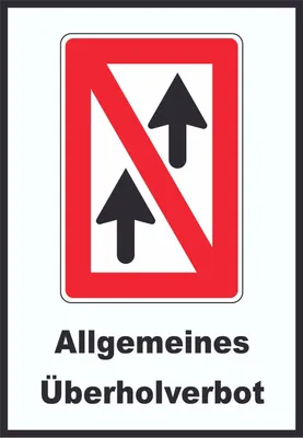 Produktbild von Allgemeines Überholverbot Symbol und Text A1 (594x841mm)