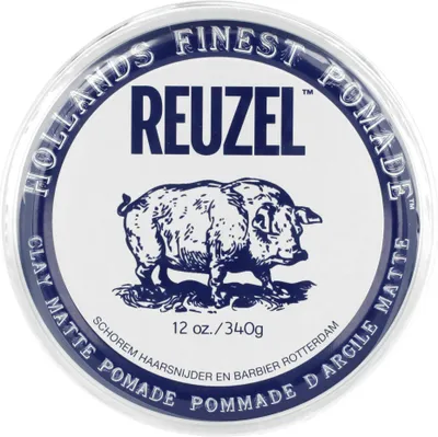 Obrázek produktu pro Reuzel Clay Matte Pommade, Vosk na vlasy, 340 g, Pánské, Všechny vlasy, Plechová krabička, Fixační
