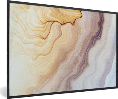 Produktbild von MuchoWow® MuchoWow® Gerahmtes Poster Marmor - Textur - Sandstein - Gold - Marmoroptik 90x60 cm - Poster mit zchwarzem Bilderrahmen - Fotorahmen - Foto-Plakat