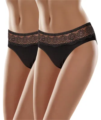 Produktbild von Merry Style Damen Slip MSGAB21 (Schwarz (2Pack), 38 (Herstellergröße: M))