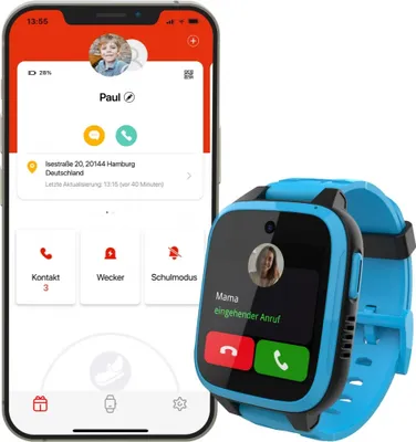 Produktbild von XGO3 Kinder-Smartwatch in Blau, Begleiter im Familienalltag mit GPS