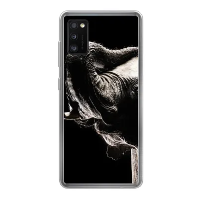 Produktbild von MuchoWow® Handyhülle Schutzhülle Hülle für Samsung Galaxy A41 Elefant - Schwarz - Tiere - Porträt Silikon Softcase Handy Hülle - Mobiltelefon