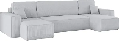 Produktbild von Kaiser Möbel Ecksofa mit schlaffunktion und bettkasten, Sofa U-form, Couch U-form BEST Dicker Cord Poso Grau