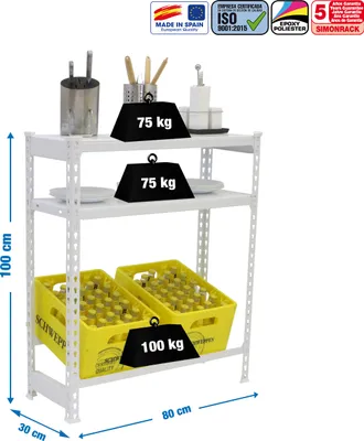 Produktbild von SimonRack KIT SIMONBOTTLE SHELF 1-2- 1000x800x300 Weiß