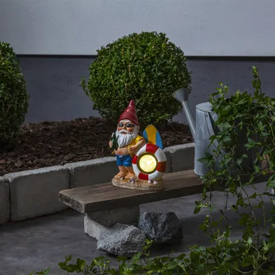 LED Solar Gartenzwerg 'Gnomy' - Spot mit warmweißer LED - H: 23cm - Dämmerungssensor
