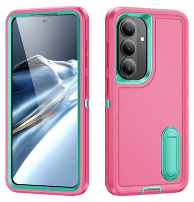 Produktbild von Hülle für Samsung Galaxy S26 Hybrid Dreilagige Robust Stoßfest Schwerlast Schutzhülle mit Ständer Rosa