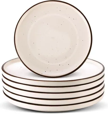 Immagine prodotto di Tagliere in Vetroceramica per dessert e insalate, set per 6 persone, 20 cm, design moderno, ideale per dessert, insalate, colazione e torte.