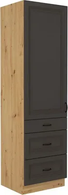 Obrázok produktu pre Vysoká kuchynská skriňa so šuplíkmi 60 cm FRYZIA - dub artisan / grafitová