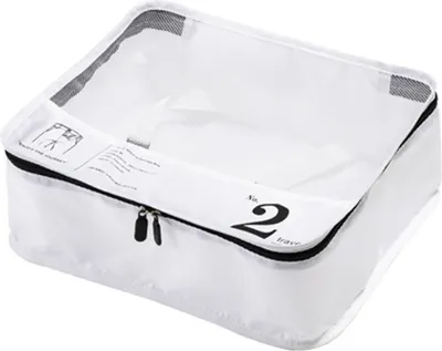 Produktbild von Gepäck Organizer -Taschen Multifunktionelle Polyester -Reisewürfel für Geschäftsreise Weiß M 34x28x12cm / 13.4x11.0x4.7in