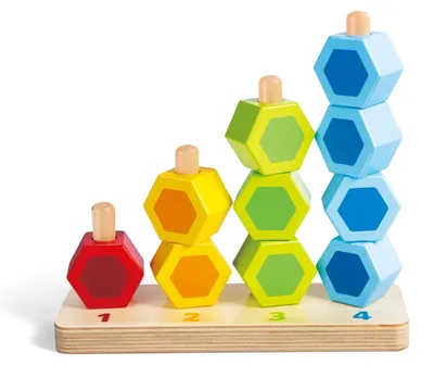Immagine prodotto di Hape, gioco educativo in legno per imparare a contare e abbinare forme, giocattolo per lo sviluppo della motricità, numeri e colori