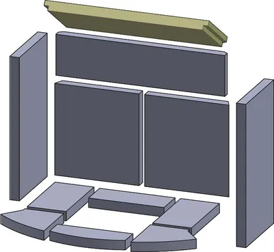 Produktbild von Heizgasumlenkplatte 434x172x25mm (Vermiculite) passend für Skantherm**