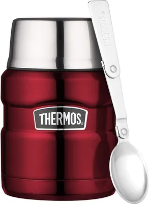 Obrázok produktu pre THERMOS STAINLESS KING, nerezová nádoba na potraviny, 0,47 l, fľaša na pitie, farba: čučoriedkový, povrch: leštený | HAN 4001248047 | EAN 5010576903198