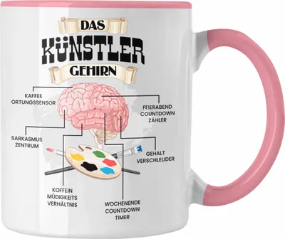 Produktbild von Trendation - Künstler Tasse Lustiges Geschenk für Künsterlinnen Spruch Becher Geburtstag Weihnachten (Rosa)