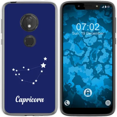 Produktbild von PhoneNatic Case kompatibel mit Motorola Moto G7 Play Silikon-Hülle SternzeichenCapricornus M7