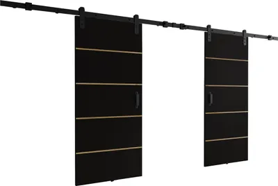 Obrázek produktu pro KIER FURNITURE posuvné dveře LORNI DUO 212 - Univerzální - Černá 212x205x1,6 cm
