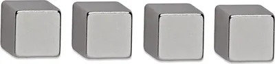 Zdjęcie produktu dla MAUL Kostka magnetyczna 4 sztuki 3,8 kg stal metal neodym 1 x 1 x 1 cm srebrna