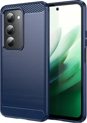 Immagine prodotto di Custodia in TPU per Xiaomi Redmi 15 5G Fibra di Carbonio Design Spazzolato Texture Protezione Blu