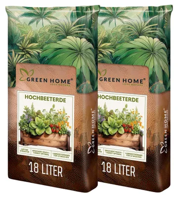 Produktbild von Green Home Hochbeeterde 36 L – für Gemüse & Kräuter, gebrauchsfertig & strukturstabil, Langzeitdünger, Perlite, Kokosfasern, pH 5,8