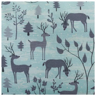0,5m Softshell-Stoff mit Kindermotiven Hirsch mint