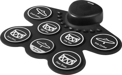 Produktbild von Elektrisches Schlagzeug 7-Pad-Kinder-Schlagzeug mit Kopfhöreranschluss, Pedalen und Lautsprecher