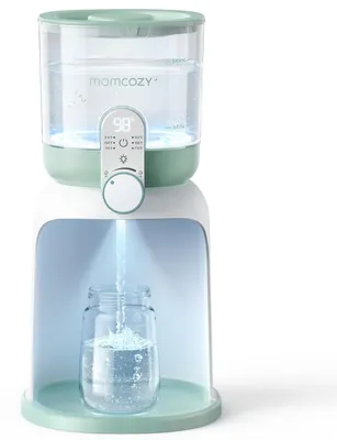 Zdjęcie produktu dla Momcozy, podgrzewacz do butelek dla dzieci z podwójnym oświetleniem, pojemność 1,69 litra – biało-zielony