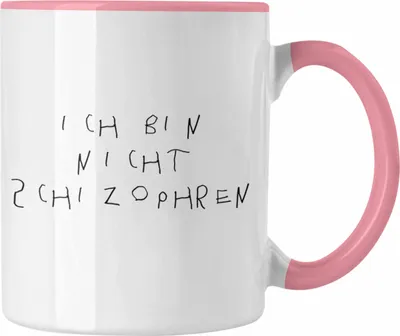 Produktbild von Trendation - Ich Bin Nicht Schizophren Creepy Tasse Geschenk Halloween (Rosa)