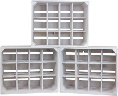 Produktbild von 3er set Flaschenregal Henry  12er weiss Weinregal Weinschrank Pfandkiste Regalkiste