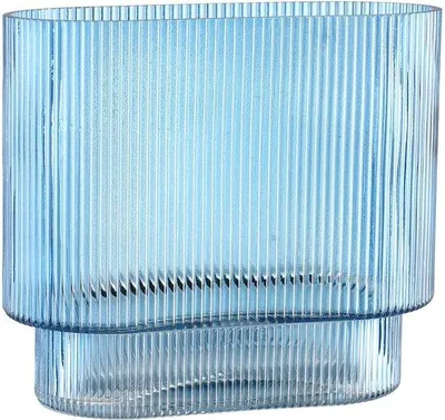 Image de Vase en verre bleu de 18 cm pour tulipes et fleurs