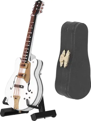 Produktbild von Gitarrenmodell, Mini, exquisites weißes Musikinstrument, Kunsthandwerksornament für die Heimbüro-Dekoration