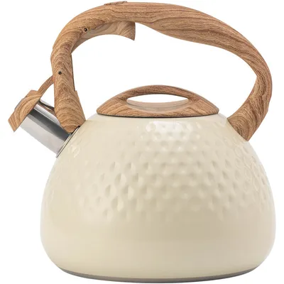 Produktbild von Teekessel, 3 Quart mit Holzmuster-Griff, laute Pfeife,lebensmittelechte Edelstahl-Teekanne, Anti-Heiß-Griff und Anti-Rost,für alle Herdarten