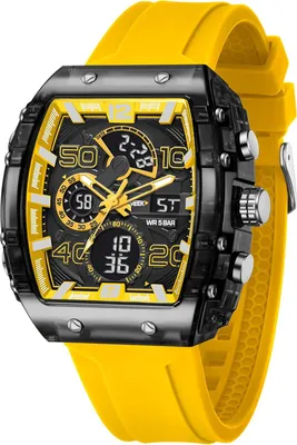 Productafbeelding van findtime Heren digitale polshorloge – Sportief horloge met stopwatch, LED-display, wekker, 5ATM waterdicht, militair design, siliconen band, outdoor horloge voor mannen
