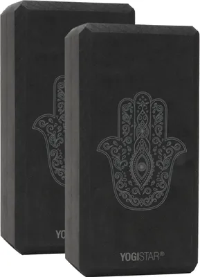 Zdjęcie produktu dla Yogablock yogiblock® basic - kolekcja artystyczna - ręka fatimy - zen black - zestaw 2 sztuk