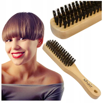 Produktbild von xhair Holz Haarbürste 100% Wildschweinborsten Entwirren Pflege