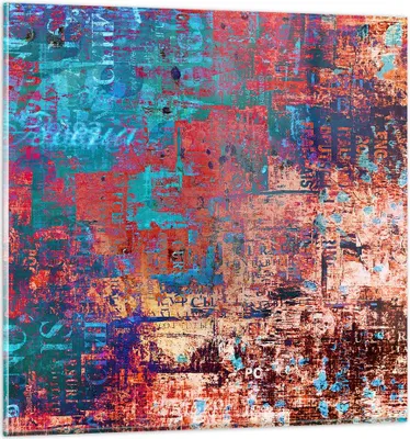 Produktbild von Bilder auf glas - Graffiti modern - 60x60cm - Glasbilder - Wandbilder - Kunstdruck - zum Aufhängen bereit - Wanddekoration aus Glas - Glas Bilder - Wandbild auf Glas - Einteilig - GAC60x60-3648