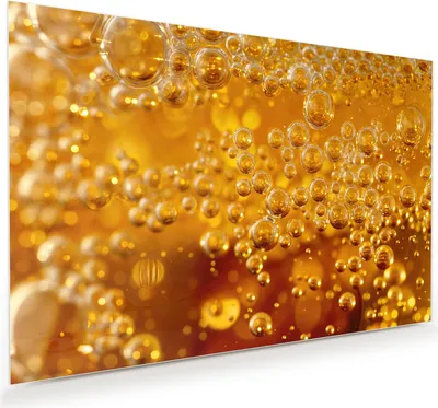 Produktbild von Glasbild 120x80cm in XXL für Wohnzimmer, Schlafzimmer Motiv Sprudelnde Blasen