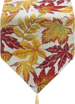 Image de Chemin de table d'automne Chemins de table de vacances pour la salle à manger Chemin de table en feuilles d'érable pour les décorations d'automne et de Thanksgiving