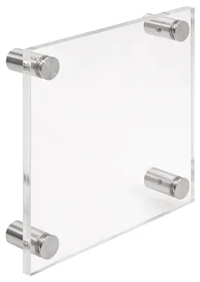 Produktbild von Firmenschild Namensschild Acrylglas 150x150 mm – inkl. 4 Edelstahl-Abstandshalter 13x20 mm mit Sicherungsschraube Türschild