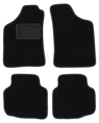 Image de Tapis de sol en moquette pour Mitsubishi L200 Triton 2001-2006 (pick-up) – jeu 4 pièces, noirs, sur mesure – Wielganizator LUX